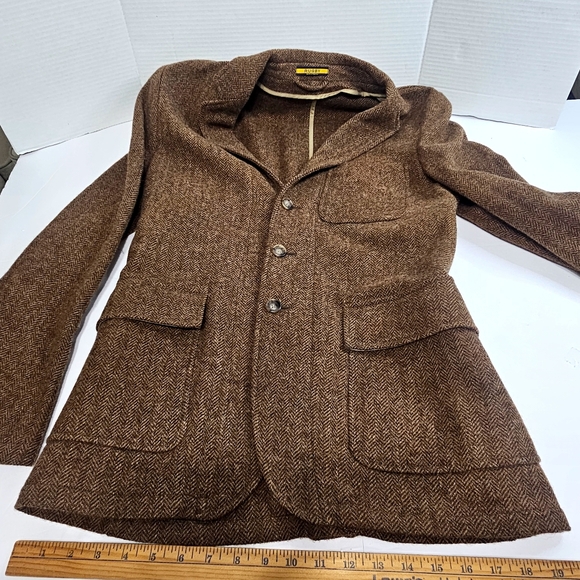 Rugby Ralph Lauren Textured Brown Blazer Suit Jacket - Picture 10 of 16